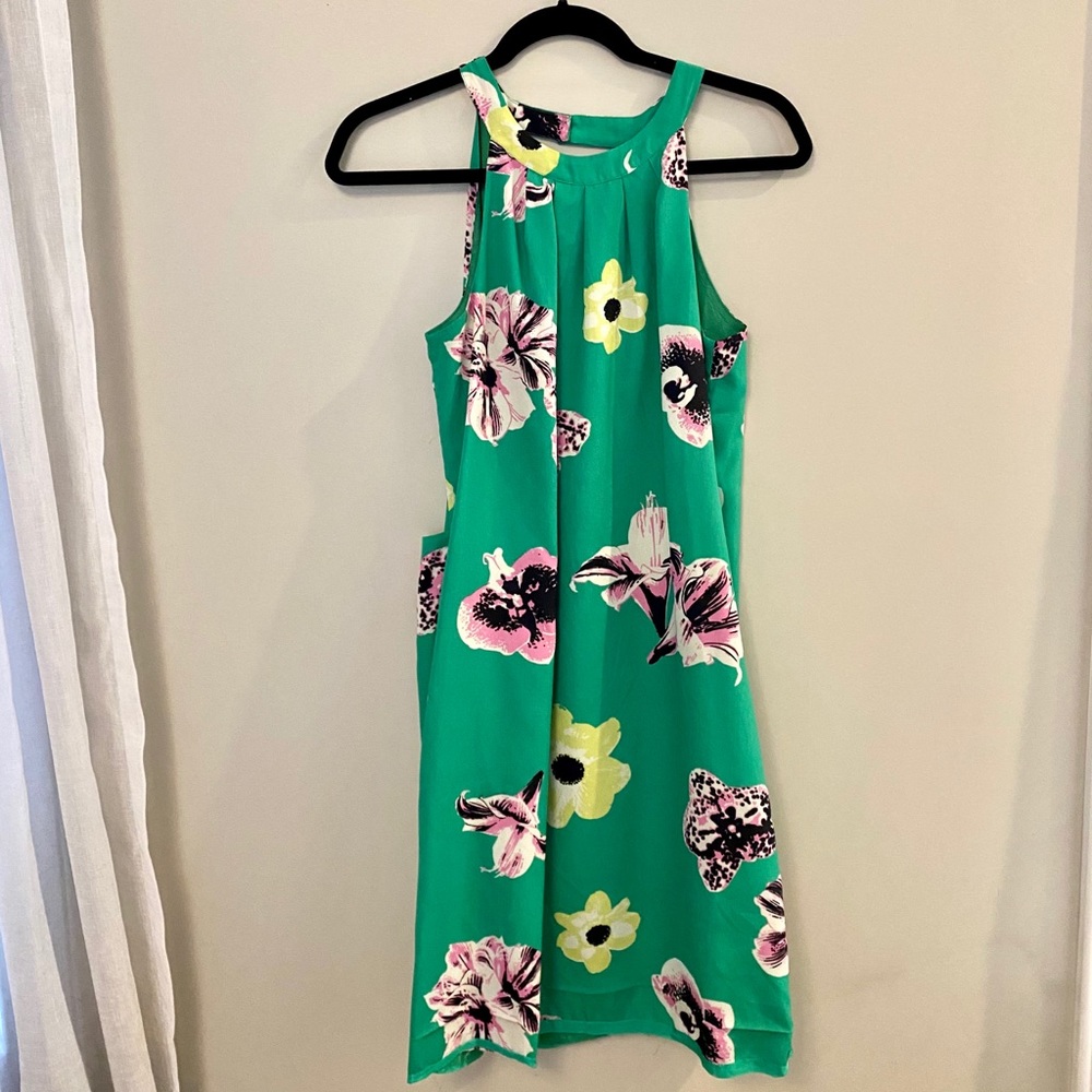 J. Crew Green Satin Dress